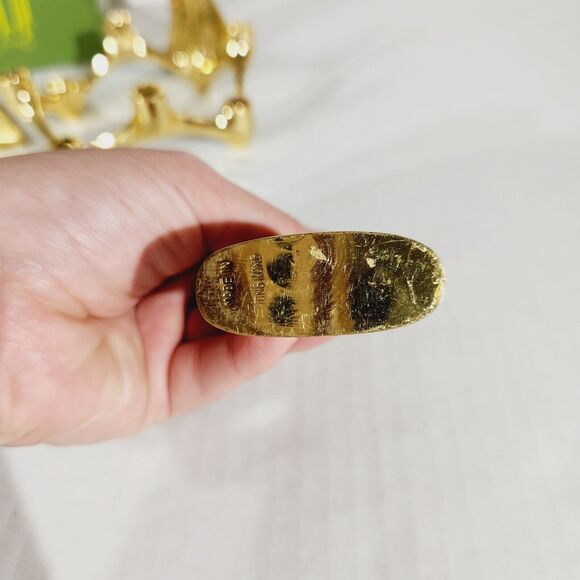 Vtg Brass Taper Candlestick Candle Holder Lot of Angels Flower MCM USA Hong Kong - Picture 7 of 15